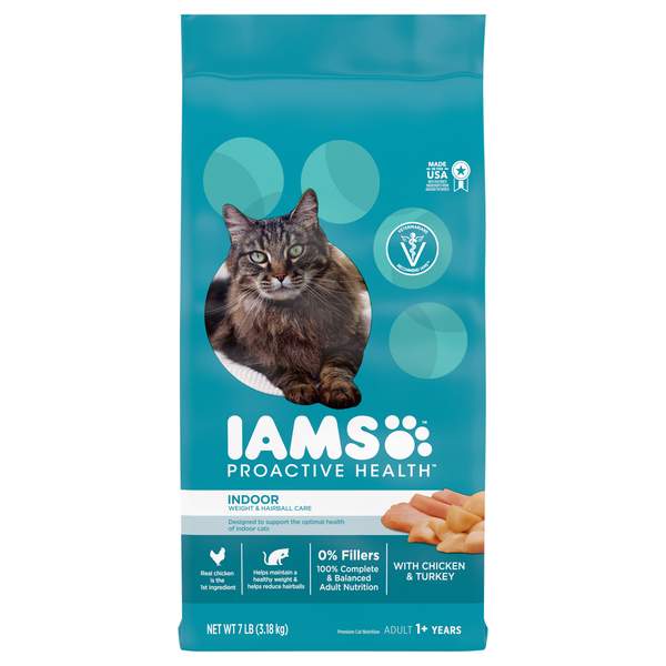 IAMS Proactive Health Indoor Weight & Hairball Chicken Turkey Dry Cat Food