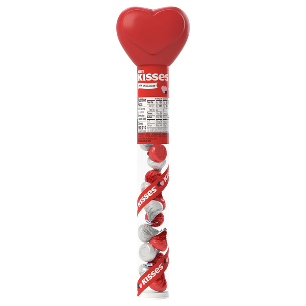 Save on Hershey's KISSES Milk Chocolate Candy Heart Tube Order Online