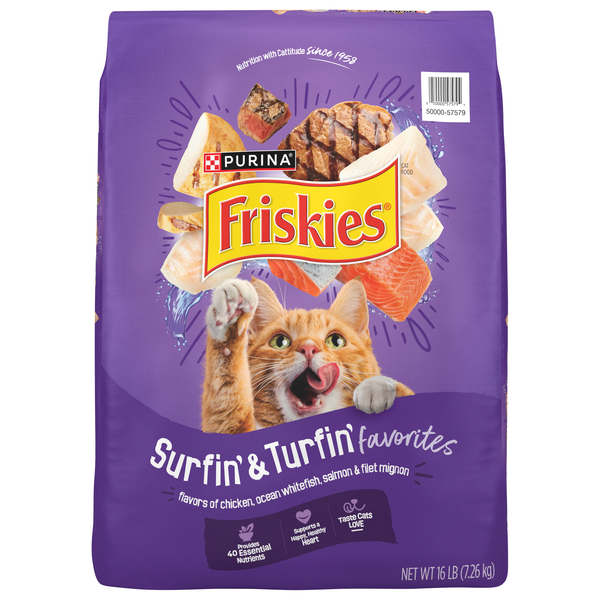 Friskies Surfin' & Turfin' Favorites Chicken Whitefish Salmon Dry Cat Food