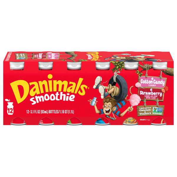 Save on Danimals Smoothie Strawberry &amp; Cotton Candy Drink - 12 pk Order ...