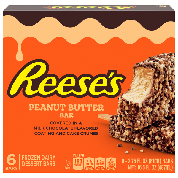 Reese's Peanut Butter Frozen Dairy Dessert Bars - 6 ct