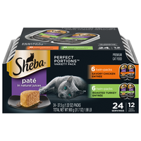 SHEBA Perfect Portions Pate Variety Wet Cat Food - 12 Twin Packs