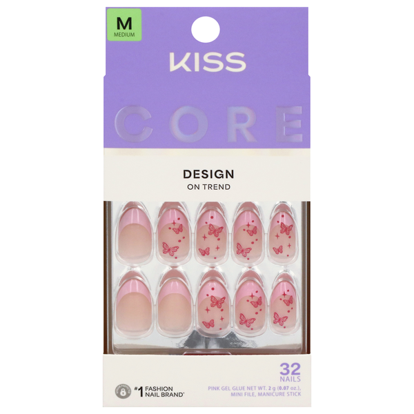 Kiss Core Magnetic French Design Nails Medium Length Signature