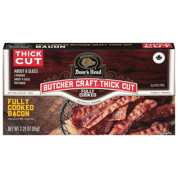 Boar's Head Fully Cooked Butcher Craft Thick Cut Bacon - apx 8 slices