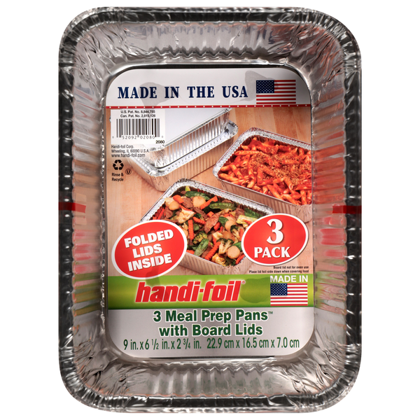 Handi-Foil Meal Prep Pans with Board Lids