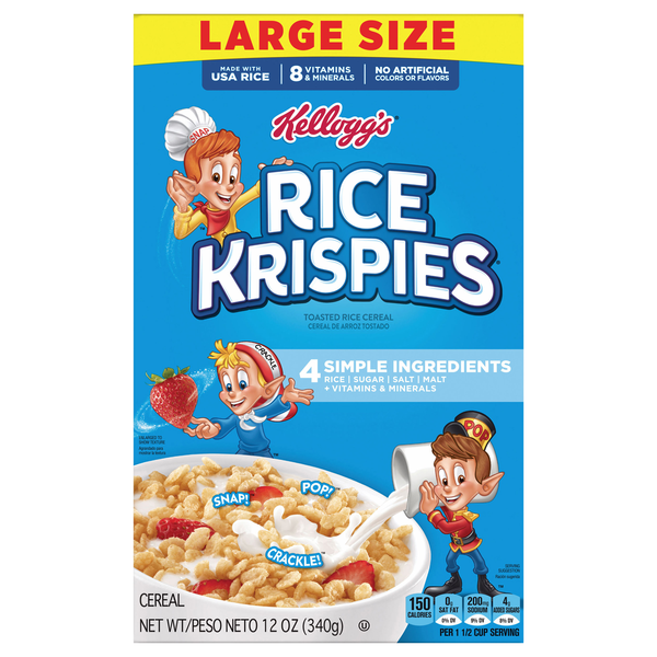 Kellogg's Rice Krispies Toasted Rice Cereal Large Size