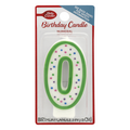 Betty Crocker Green with Dots Numeral Birthday Candle #0