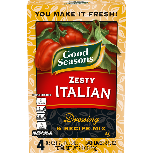 Good Seasons Zesty Italian Dressing & Recipe Mix Packets - 4 ct