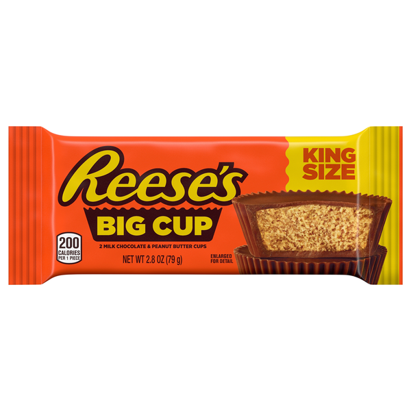 Reese's Milk Chocolate Peanut Butter Big Cup Candy King Size - 2 ct