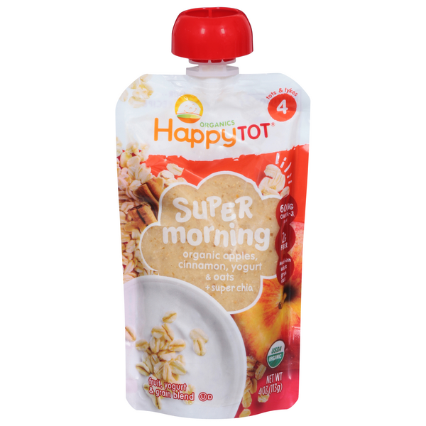 Happy Tot Organics Stage 4 Super Morning Apples Cinnamon Yogurt & Oats