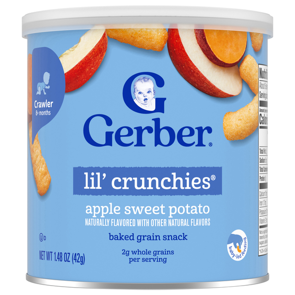 Gerber Lil' Crunchies Apple Sweet Potato Baked Grain Snack 8+ Months
