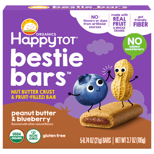 Happy Tot Organics Peanut Butter & Blueberry Bestie Bars - 5 ct