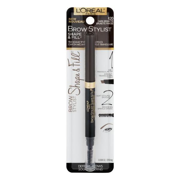 L'Oreal Brow Stylist Shape & Fill Triangular Tip Pencil Dark Brunette 420