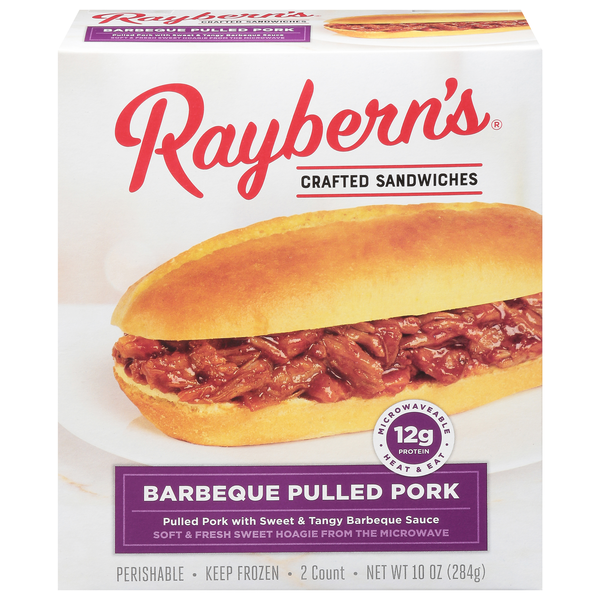 Raybern's Barbeque Pulled Pork Crafted Sandwiches - 2 ct Frozen