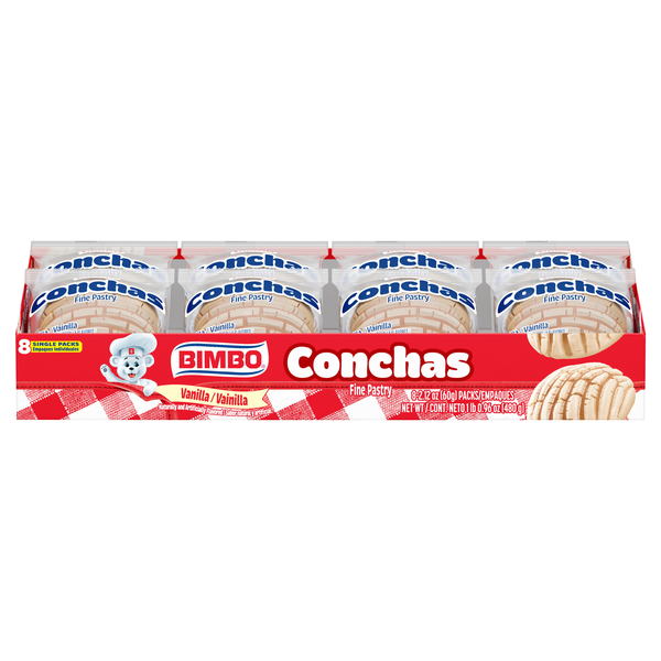 Bimbo Conchas Vanilla Flavored Fine Pastry - 8 ct