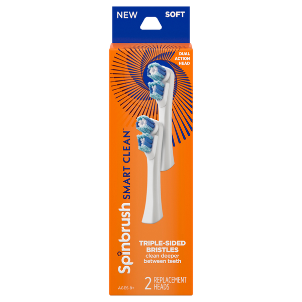 Spinbrush Smart Clean Soft Toothbrush Replacement Heads