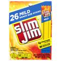 Slim Jim Mild Protein Smoked Meat Sticks Snack Size - 26 ct