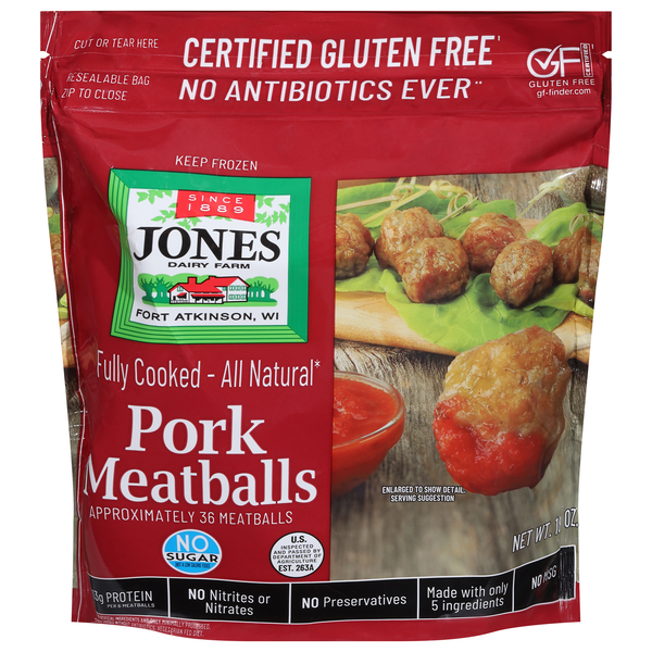 Jones Dairy Farm Pork Meatballs - apx 36 ct Frozen