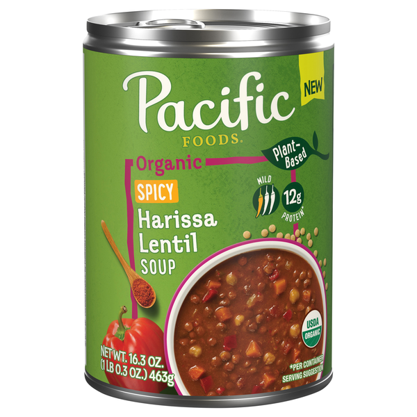 Pacific Foods Organic Plant-Based Spicy Harissa Lentil Soup