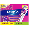 Tampax Radiant Unscented Regular/Super Tampons