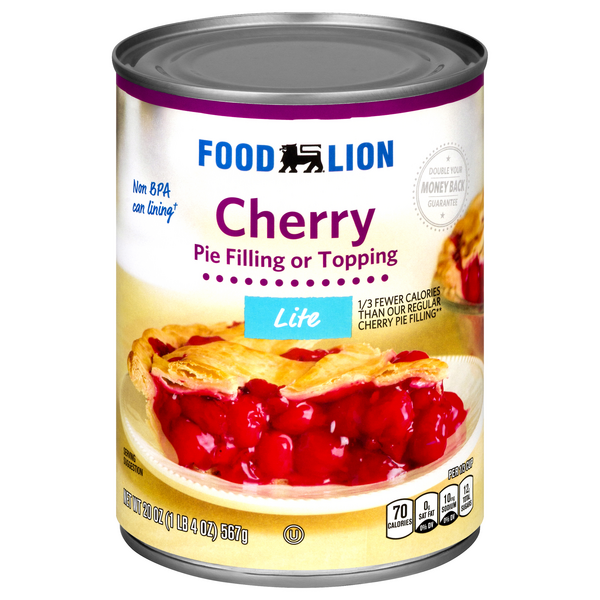 Food Lion Lite Cherry Pie Filling or Topping