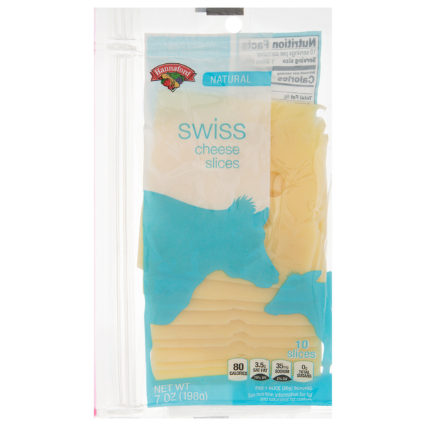 Hannaford Natural Swiss Cheese Slices - 10 ct