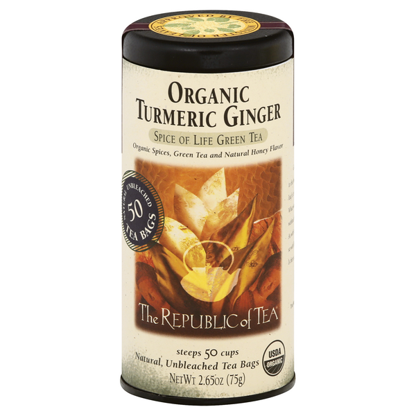 Save on The Republic of Tea Turmeric Ginger Green Tea Bags Order Online