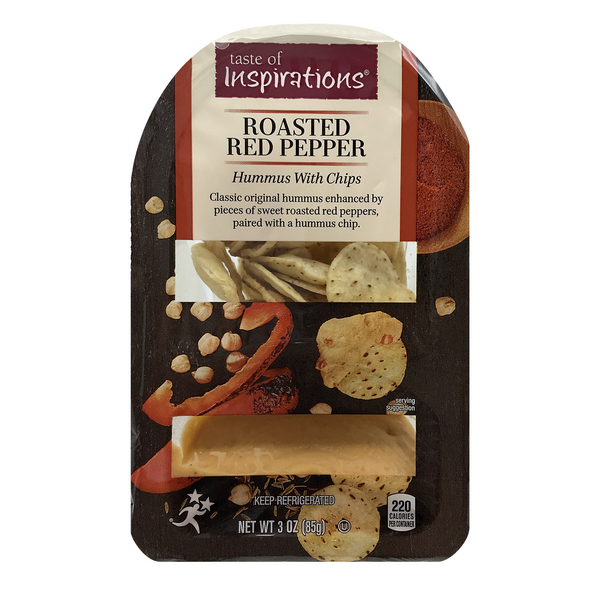 Save on Taste of Inspirations Roasted Red Pepper Hummus with Chips