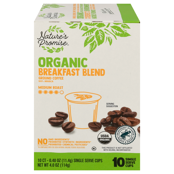 Nature's Promise Organic Breakfast Blend Med Roast Coffee Single Serve Cup