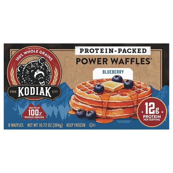 Kodiak Protein-Packed Blueberry Power Waffles - 8 ct Frozen