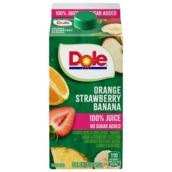 Dole No Sugar Added Orange Strawberry Banana Juice Refrigerated