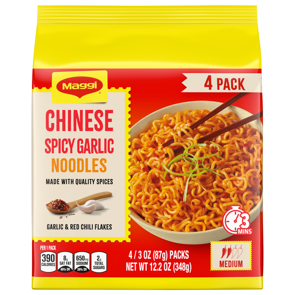 Maggi Chinese Spicy Garlic Noodles - 4 ct