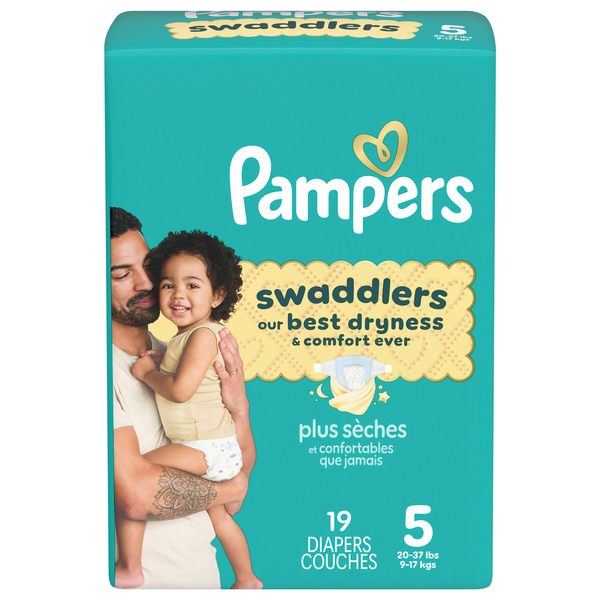 Pampers Swaddlers Size 5 Baby Diapers 27+ lb