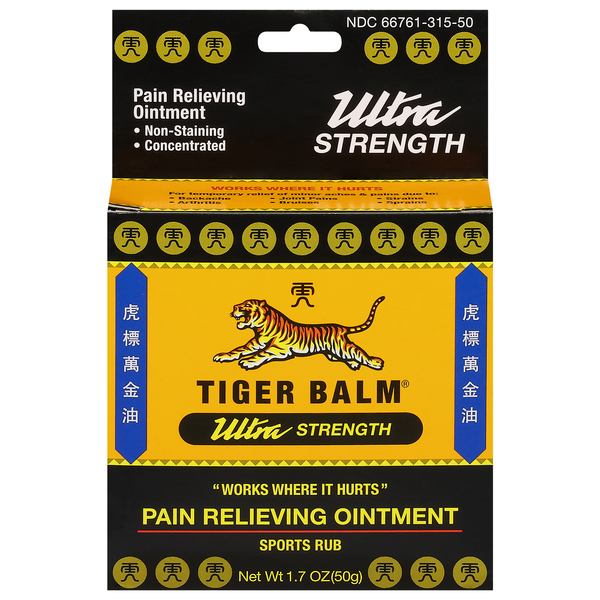Tiger Balm Ultra Strength Pain Relieving Ointment Sports Rub