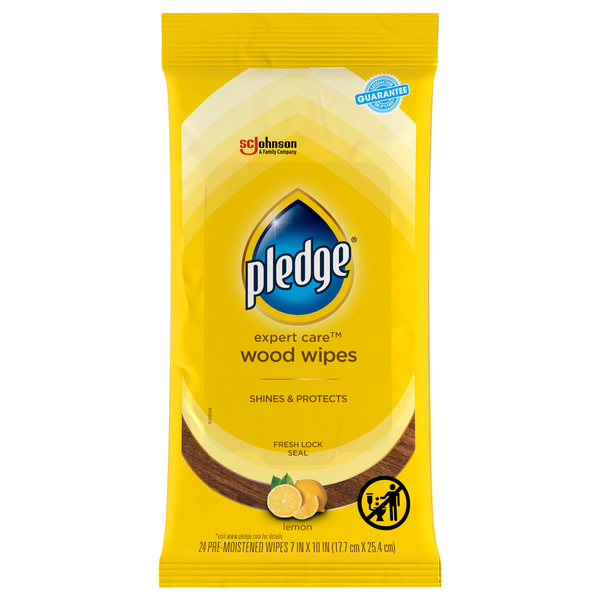 Pledge Expert Care Lemon Wood Wipes