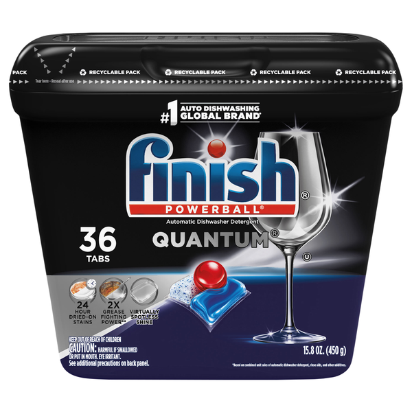 FINISH Powerball Quantum Automatic Dishwasher Detergent Tabs - 36 ct