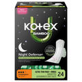 Kotex Bamboo Night Defense Overnight Ultra Thin Pads + Wings