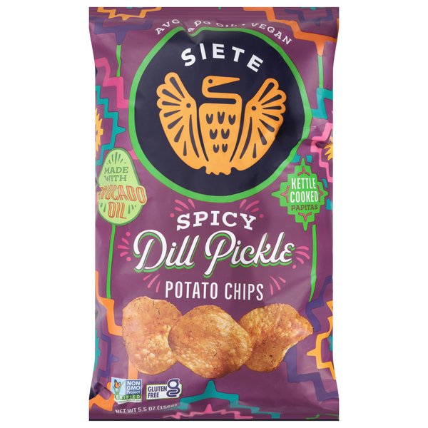 Siete Spicy Dill Pickle Kettle Cooked Potato Chips