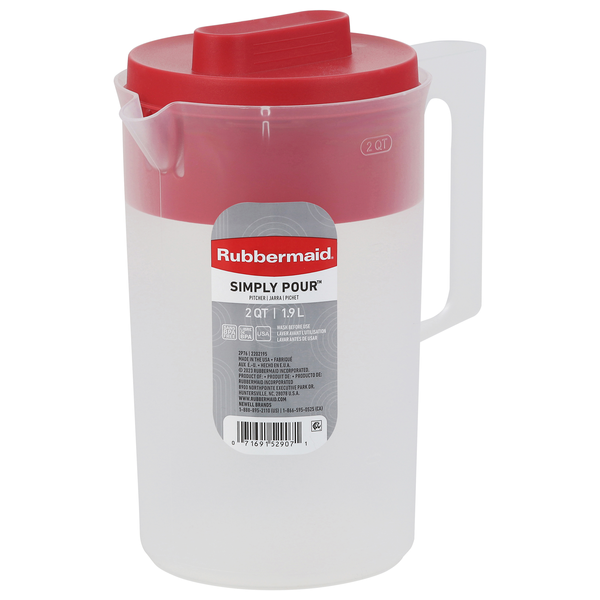 Rubbermaid Simply Pour 2 Quart Pitcher with Lid
