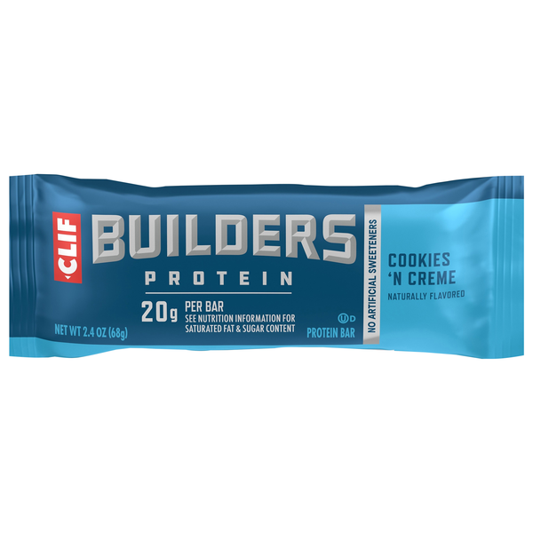 CLIF Builders Gluten Free Cookies 'N Cream 20g Protein Bar