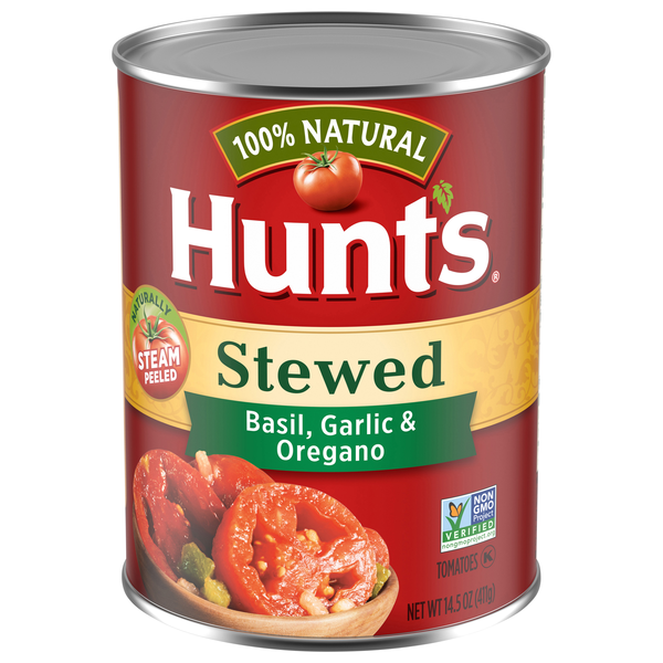 Hunt's 100% Natural Stewed Tomatoes with Basil Garlic & Oregano