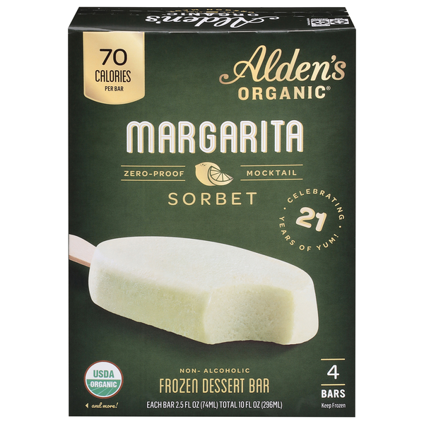 Alden's Organic Margarita Sorbet Frozen Dessert Bar - 4 ct