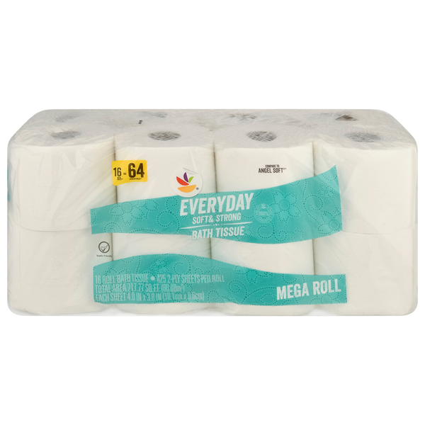 Our Brand Everyday Mega Roll 2-Ply Toilet Paper Unscented - 16 ct