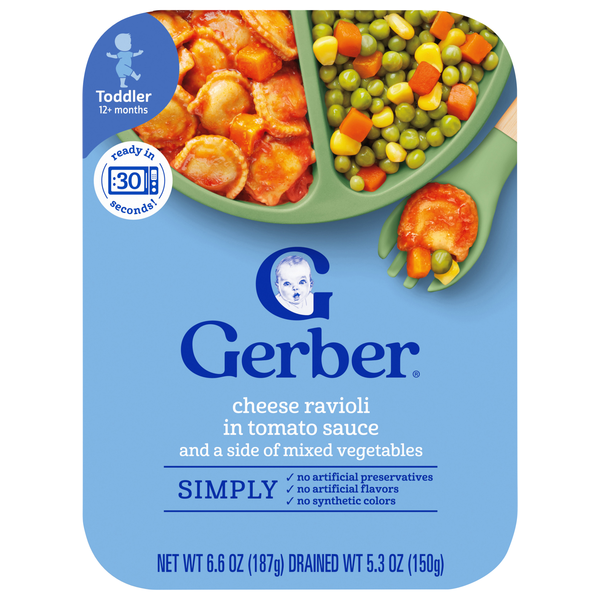 Gerber Mealtime Toddler Cheese Ravioli in Tomato Sauce