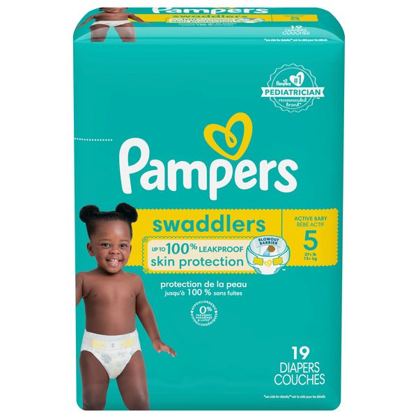 Pampers Swaddlers Size 5 Baby Diapers 27+ lb