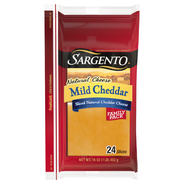 Save on Sargento Cheddar Cheese Mild Sliced Family Pack 24 ct Order Online Delivery Giant