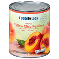 Food Lion Extra Light Syrup Halved Yellow Cling Peaches