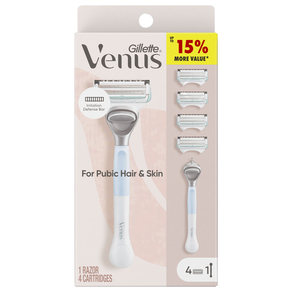 Gillette Venus for Pubic Hair & Skin Women's Razor Handle + Blade Refills