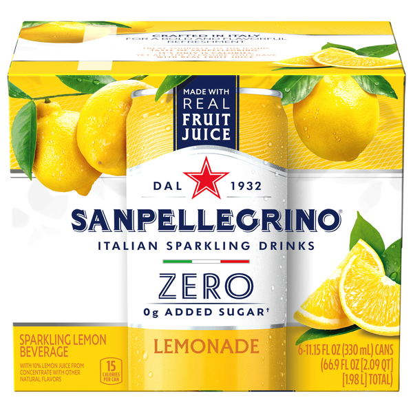 San Pellegrino Zero Lemonade Sparkling Beverage - 6 pk