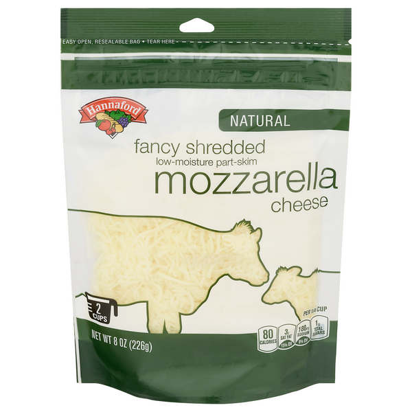 Hannaford Natural Fancy Shredded Part Skim Mozzarella Cheese